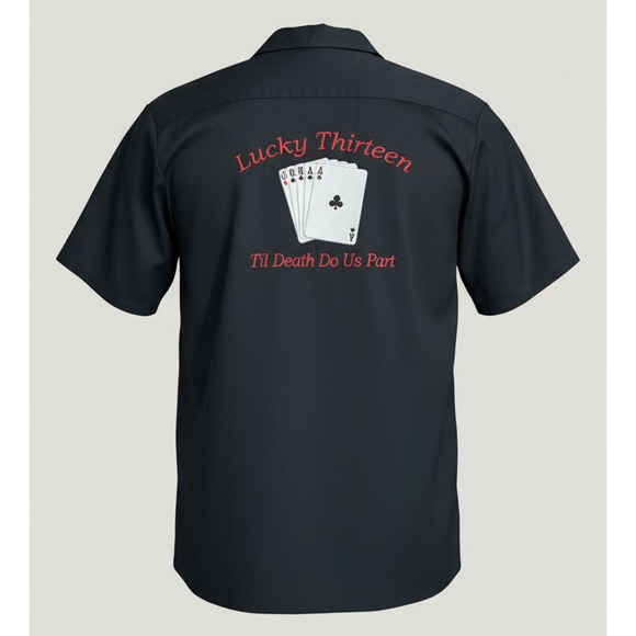 Vintage Style Custom Red Kap Mechanic Shirt | Lucky 13 | Men's XL - Picture 2 of 4